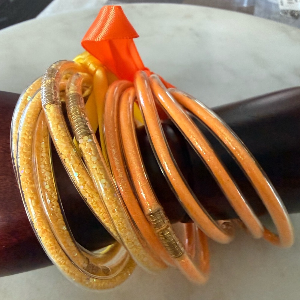 Silicone Glitter Filled Bangle Set New